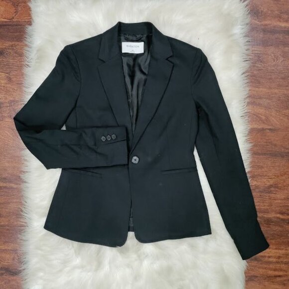 Babaton Atelier Long Sleeve Notch Lapel Single Breasted Blazer Black Women's XS - Picture 6 of 16